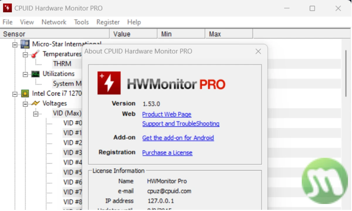 Cpuid HWMonitor Pro Free Download